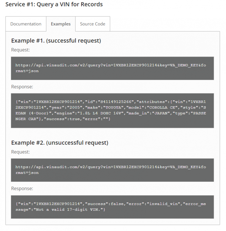 Carfax API Integration guide, Documentation, Cost